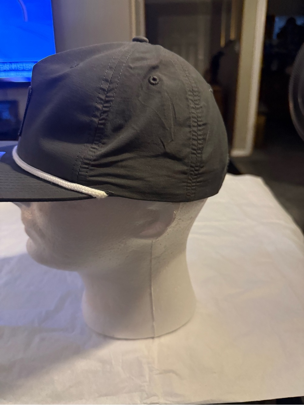 Gray Rope-Trim Cap with Red Patch - Picture 2 of 3